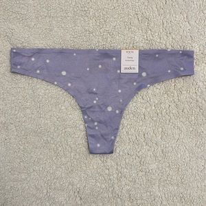 NWT Auden Purple Thong Womens Size Medium 8-10 Bonded Edge No Show Underwear